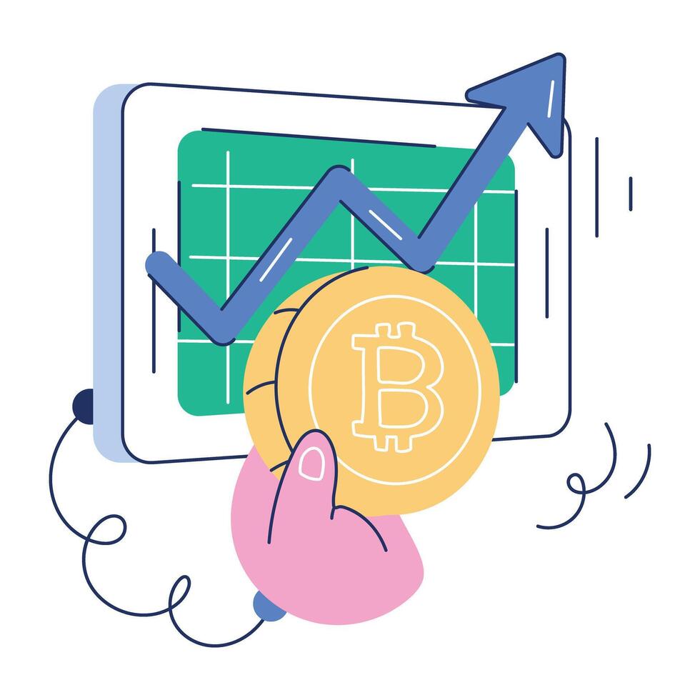 Crypto Market Doodle Mini Illustration vector