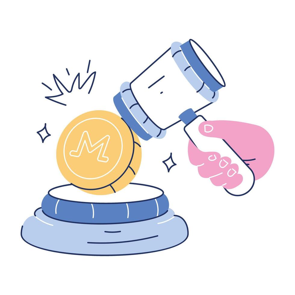 Cryptocurrency Doodle Mini Illustration vector