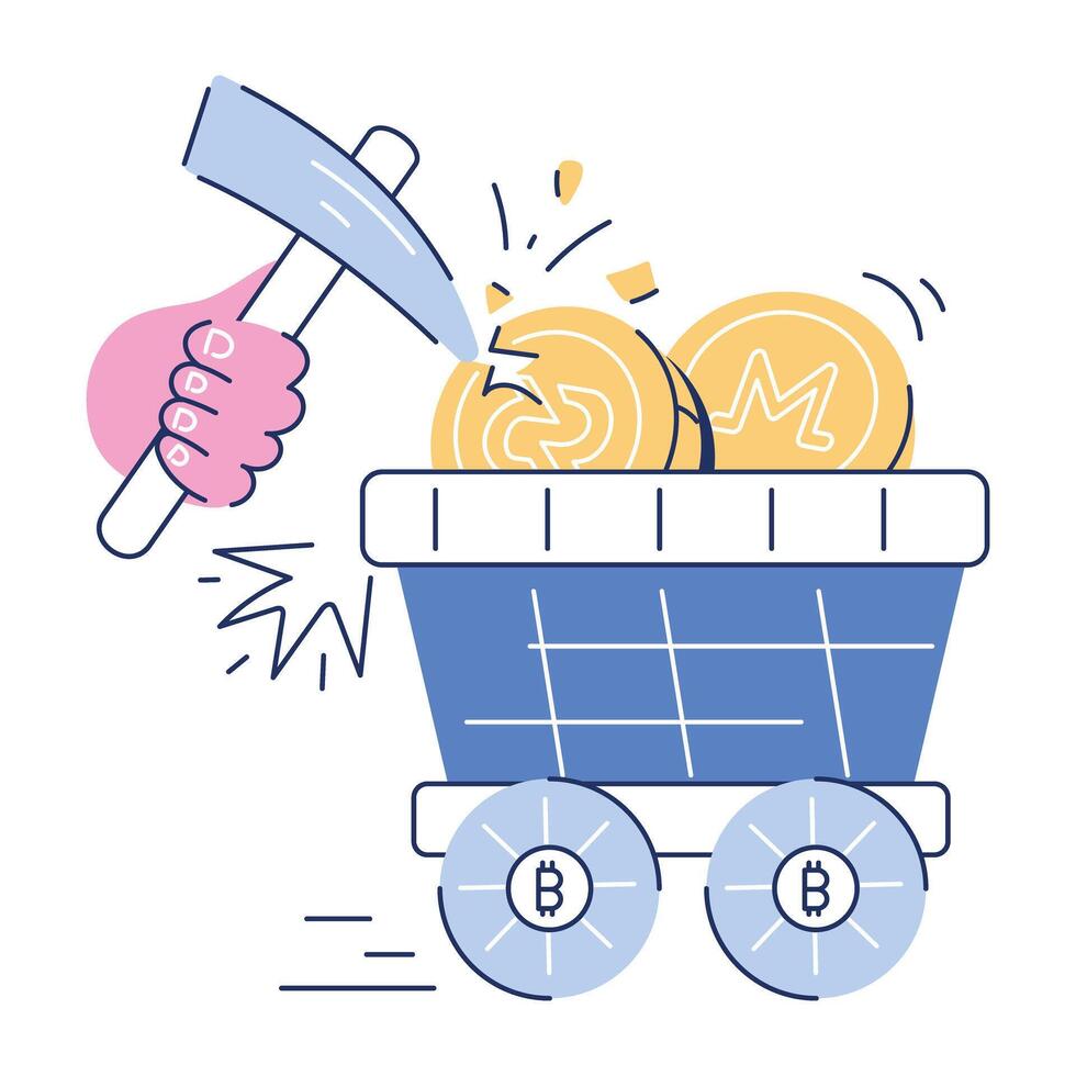 Crypto Market Doodle Mini Illustration vector