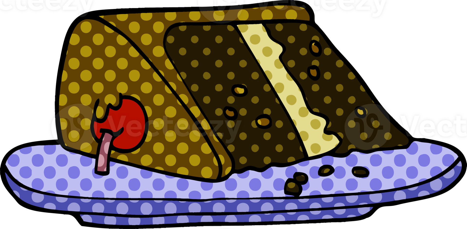 cartoon doodle slice of cake png