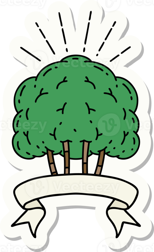 sticker of tattoo style tree png