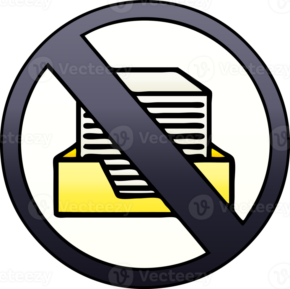 gradient shaded cartoon paper ban sign png