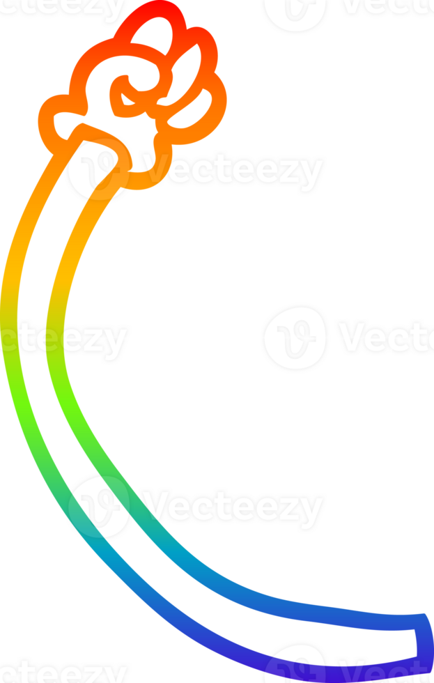 rainbow gradient line drawing cartoon retro hand gestures png