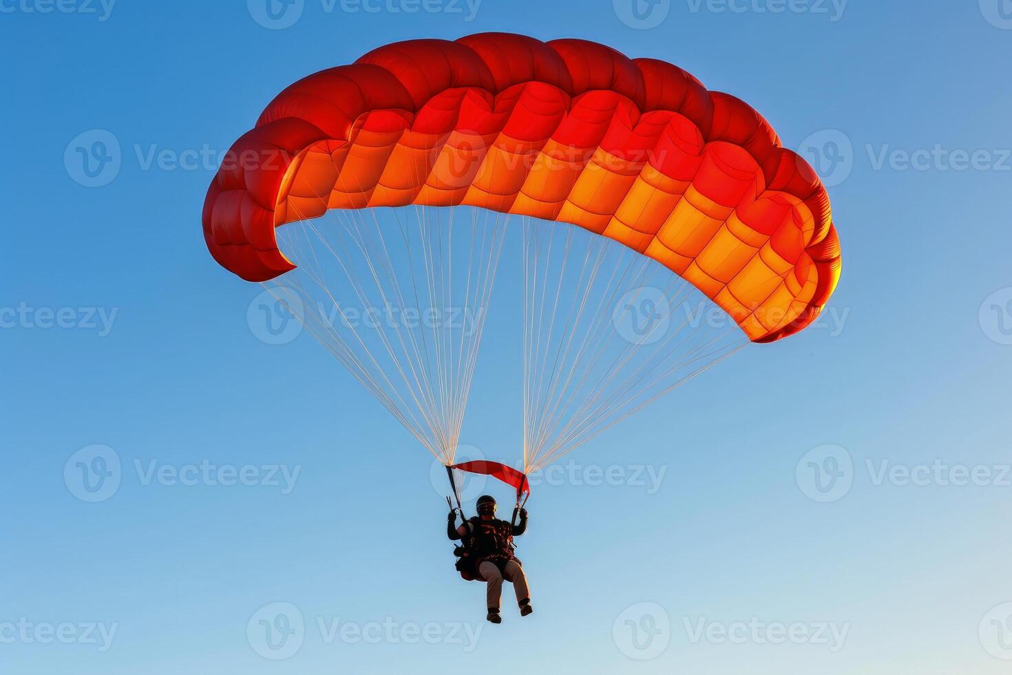 AI generated A person doing parachuting in the sky. AI generated photo