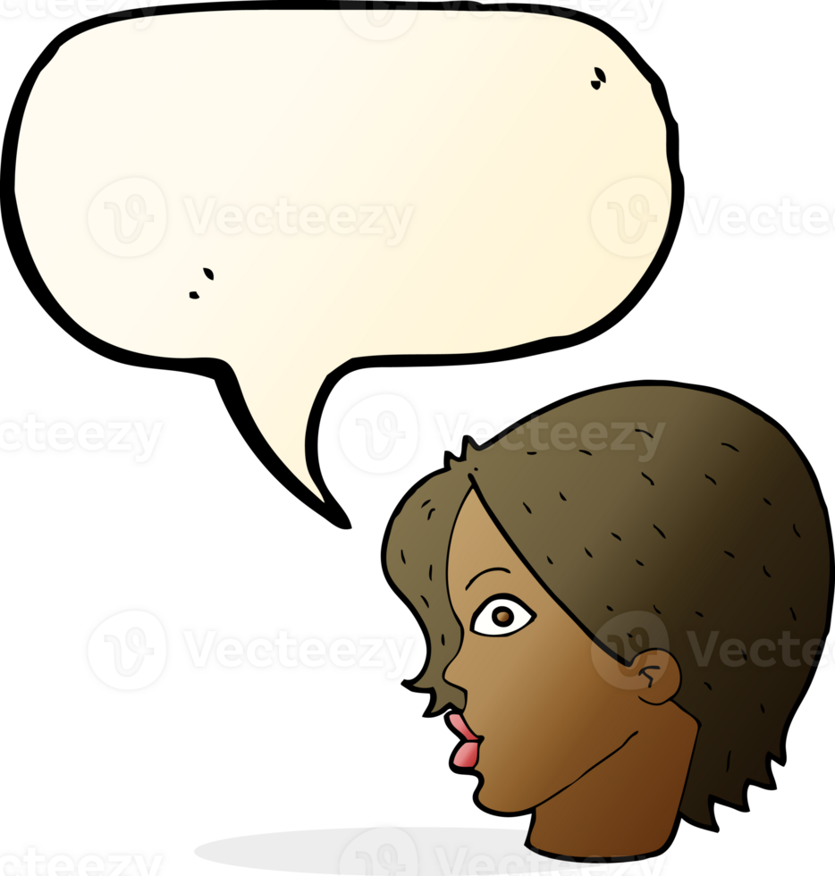 cartoon staring woman with speech bubble png