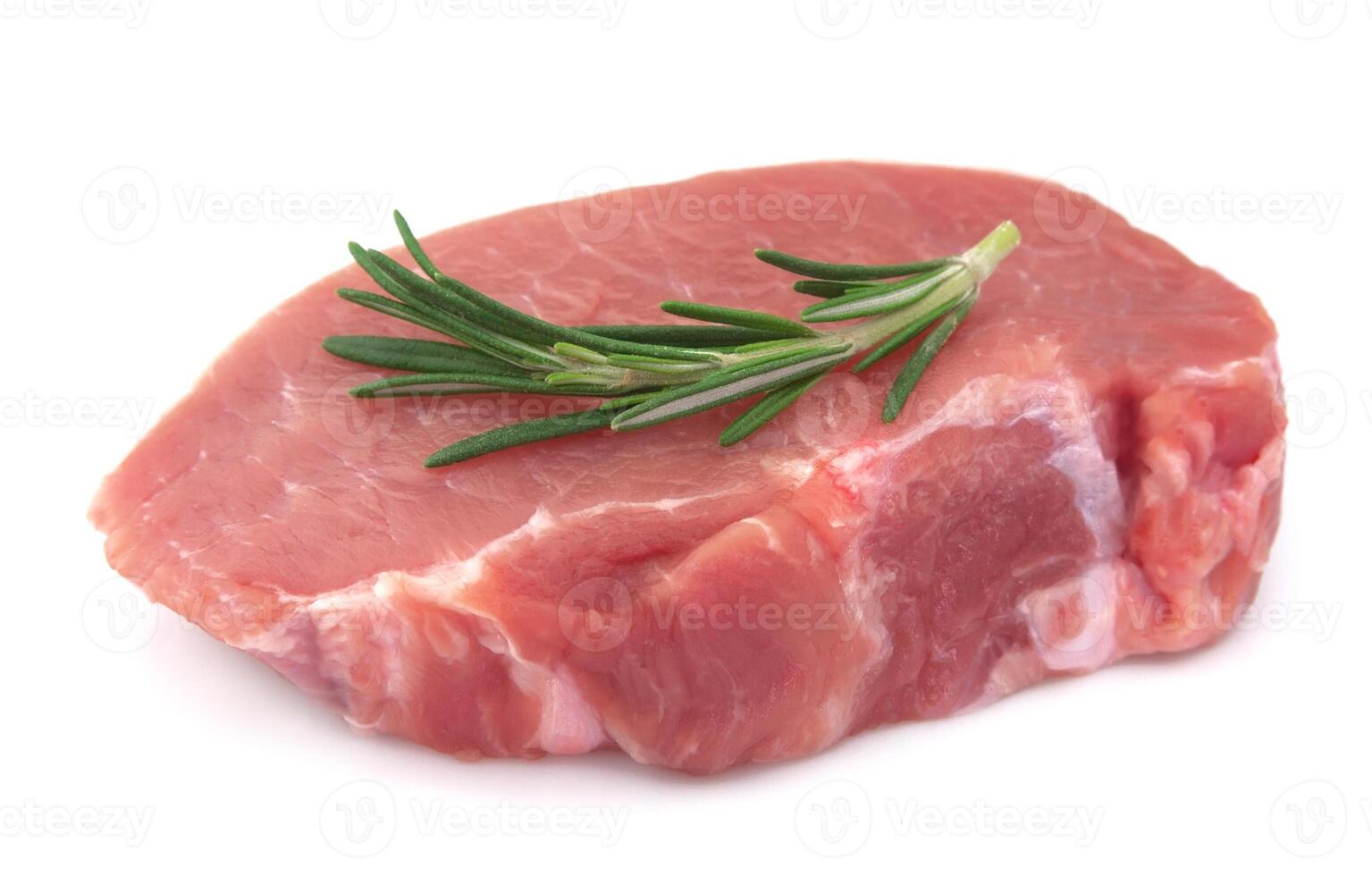 Crude meat with rosemary photo