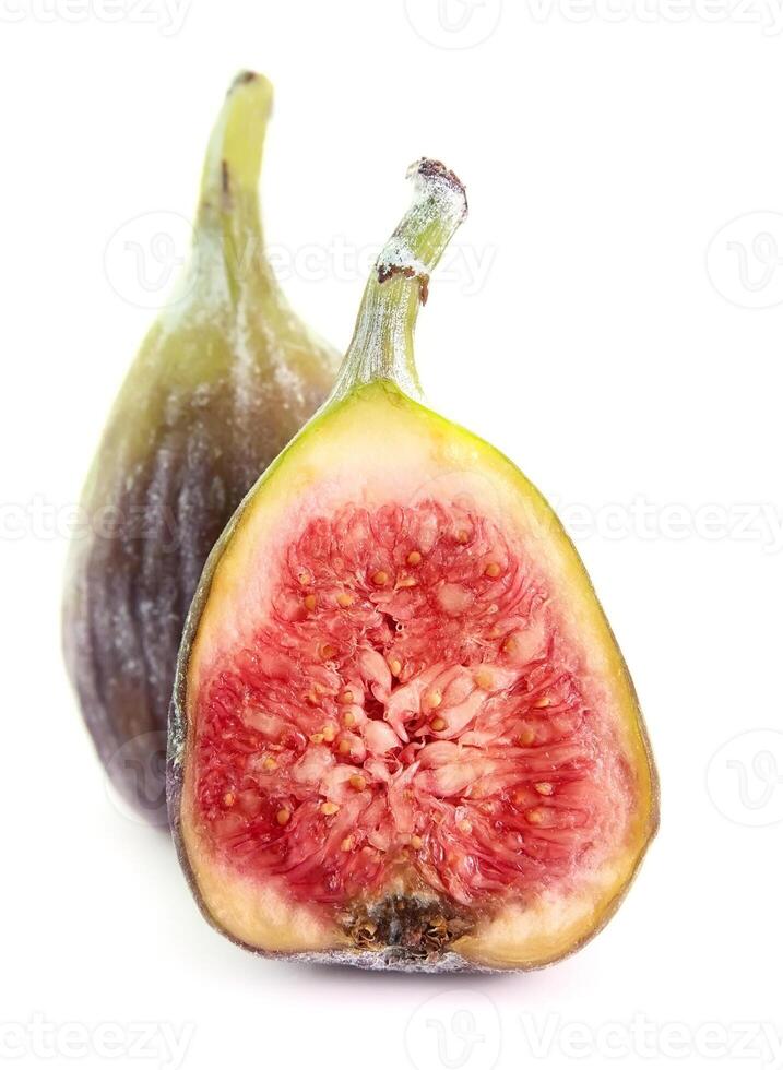 Fig closeup on white backgrounds photo