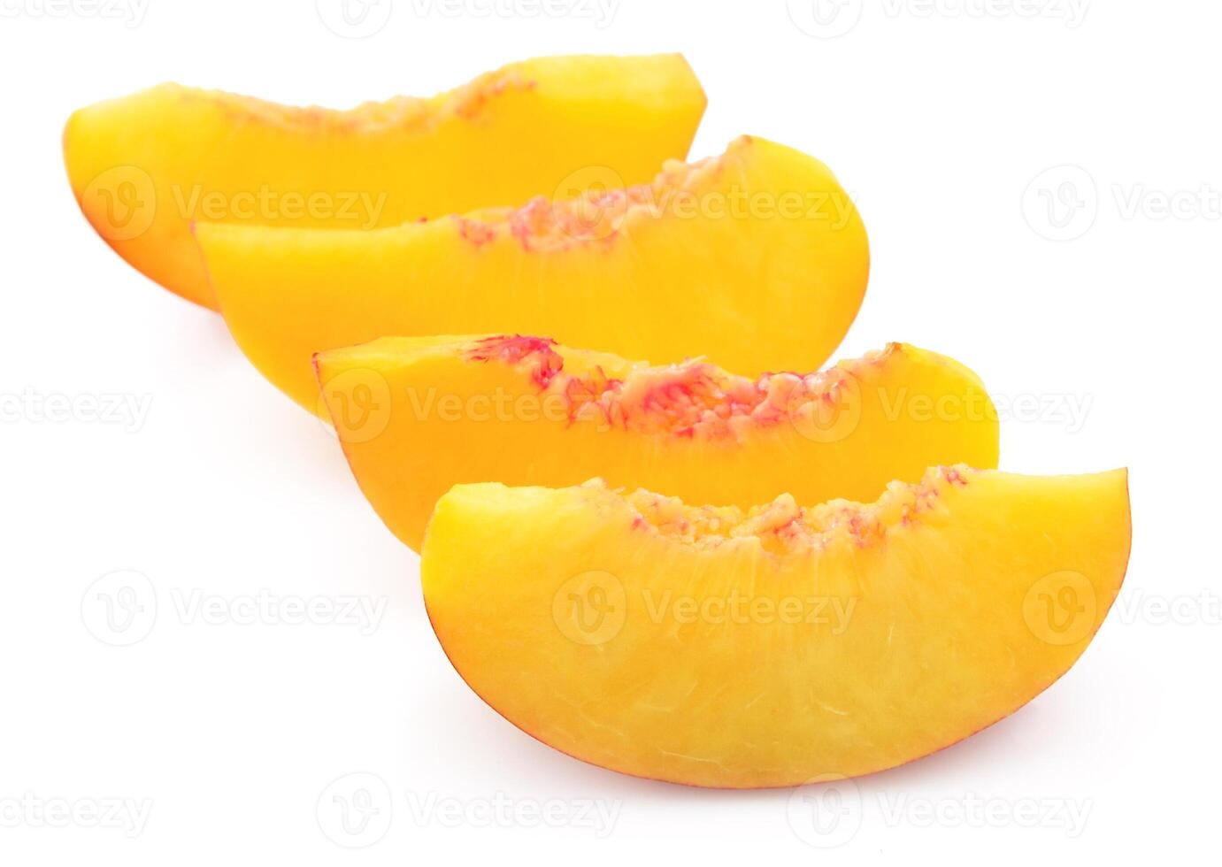 Juicy peach slices photo