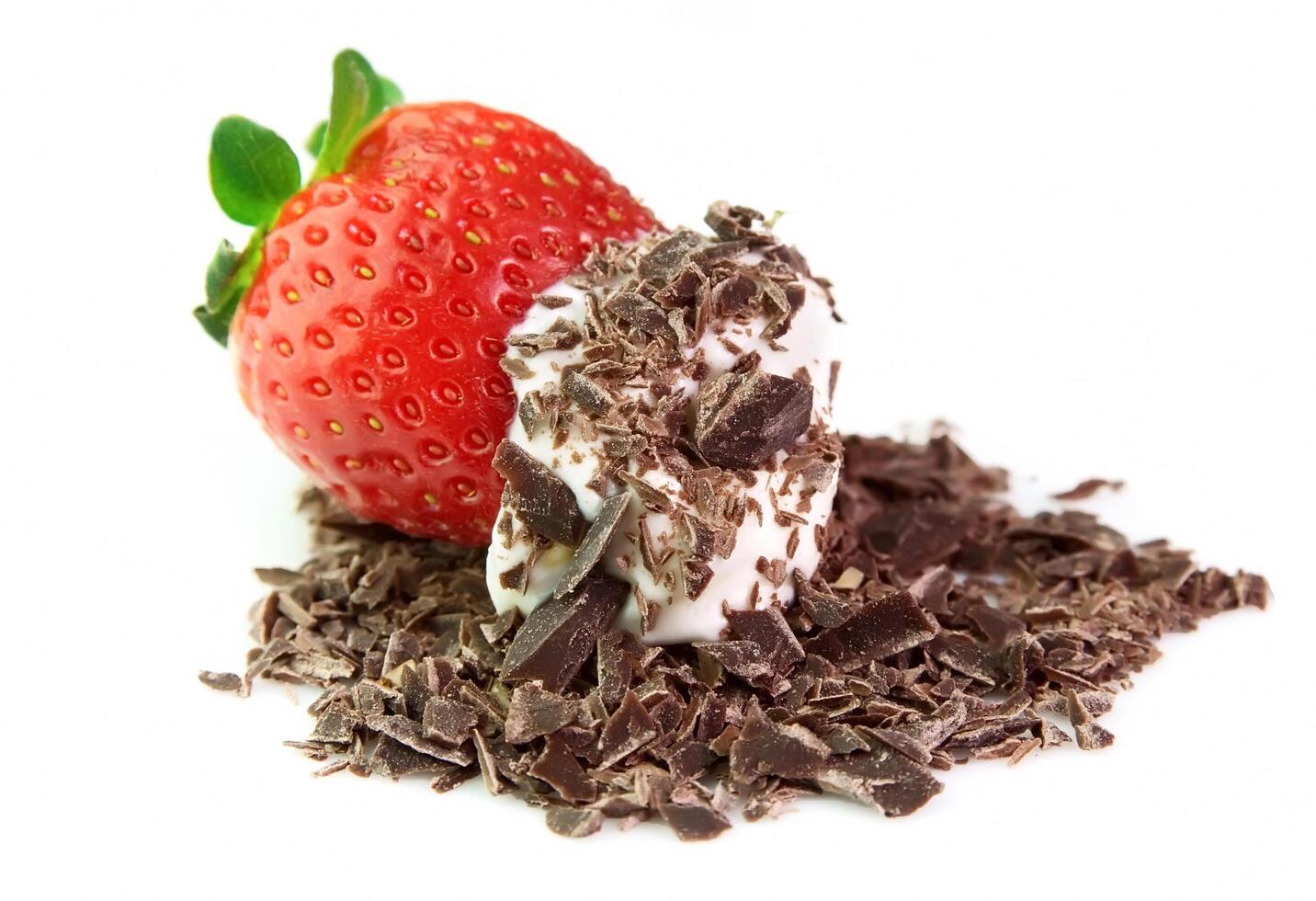 Strawberry dessert on white backgrounds photo
