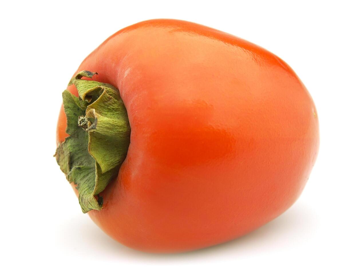 Ripe persimmon on white backgrounds photo
