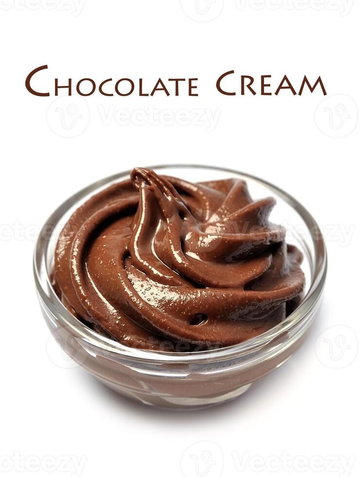 Chocolate cream on white backgrounds photo
