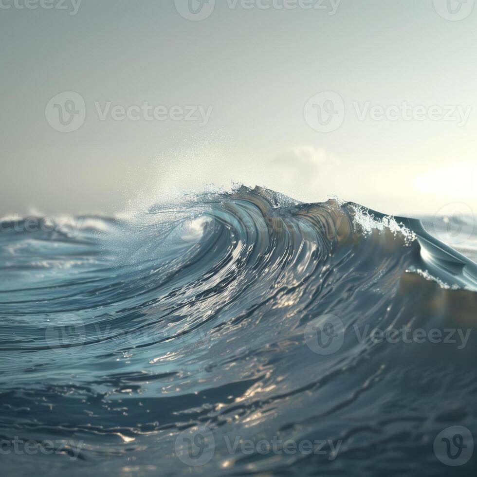 AI generated Ocean waves blue photo