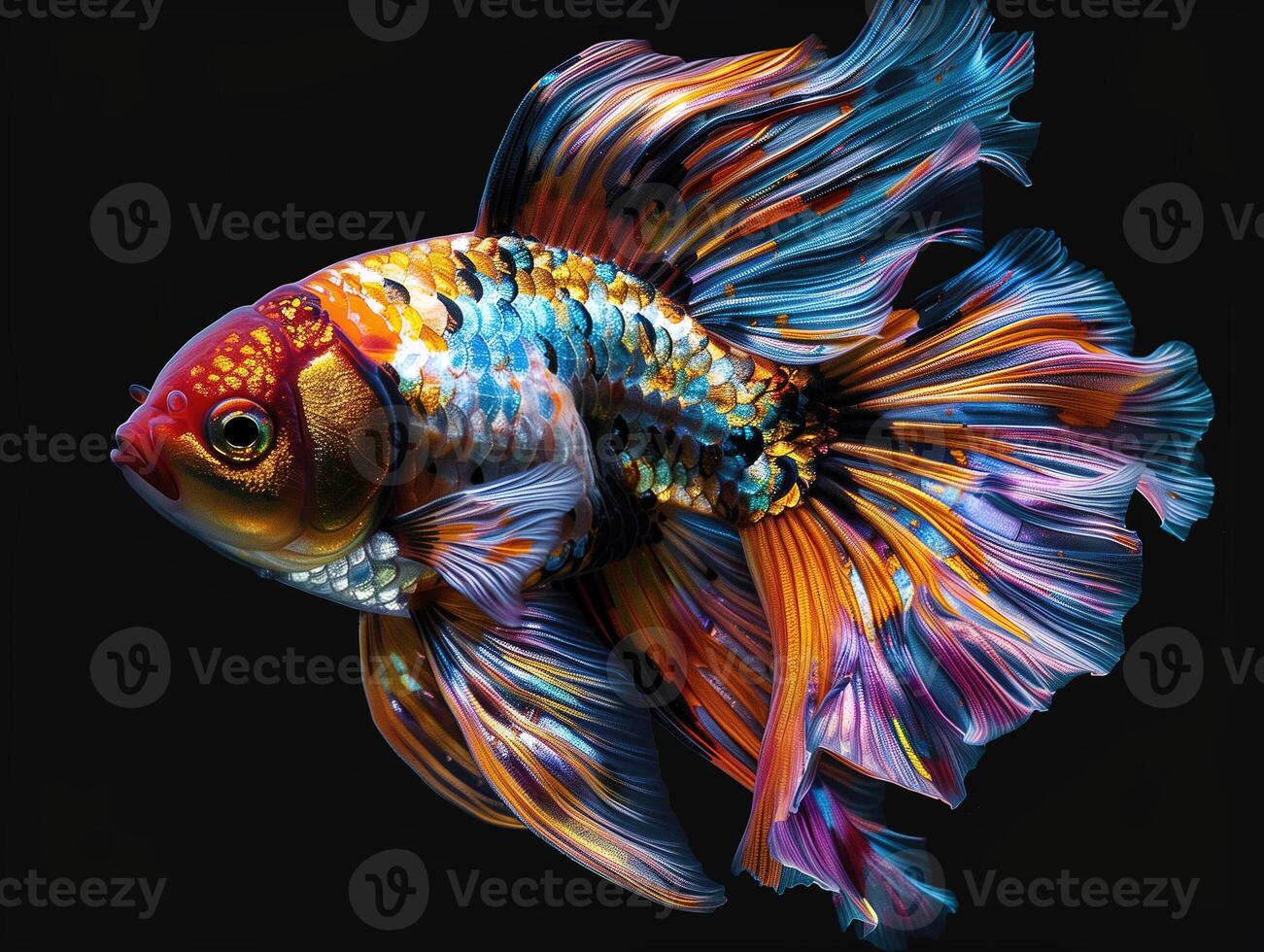 AI generated Colored small fish photo