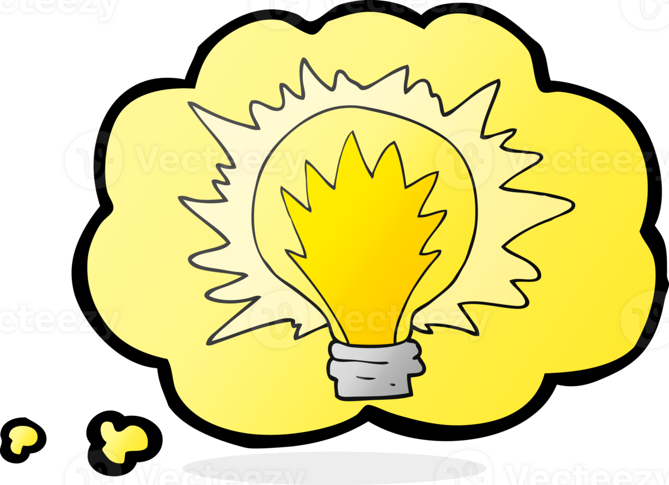 thought bubble cartoon light bulb png