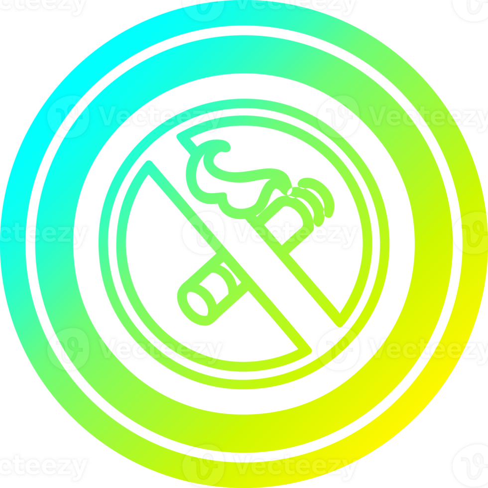 no smoking circular in cold gradient spectrum png