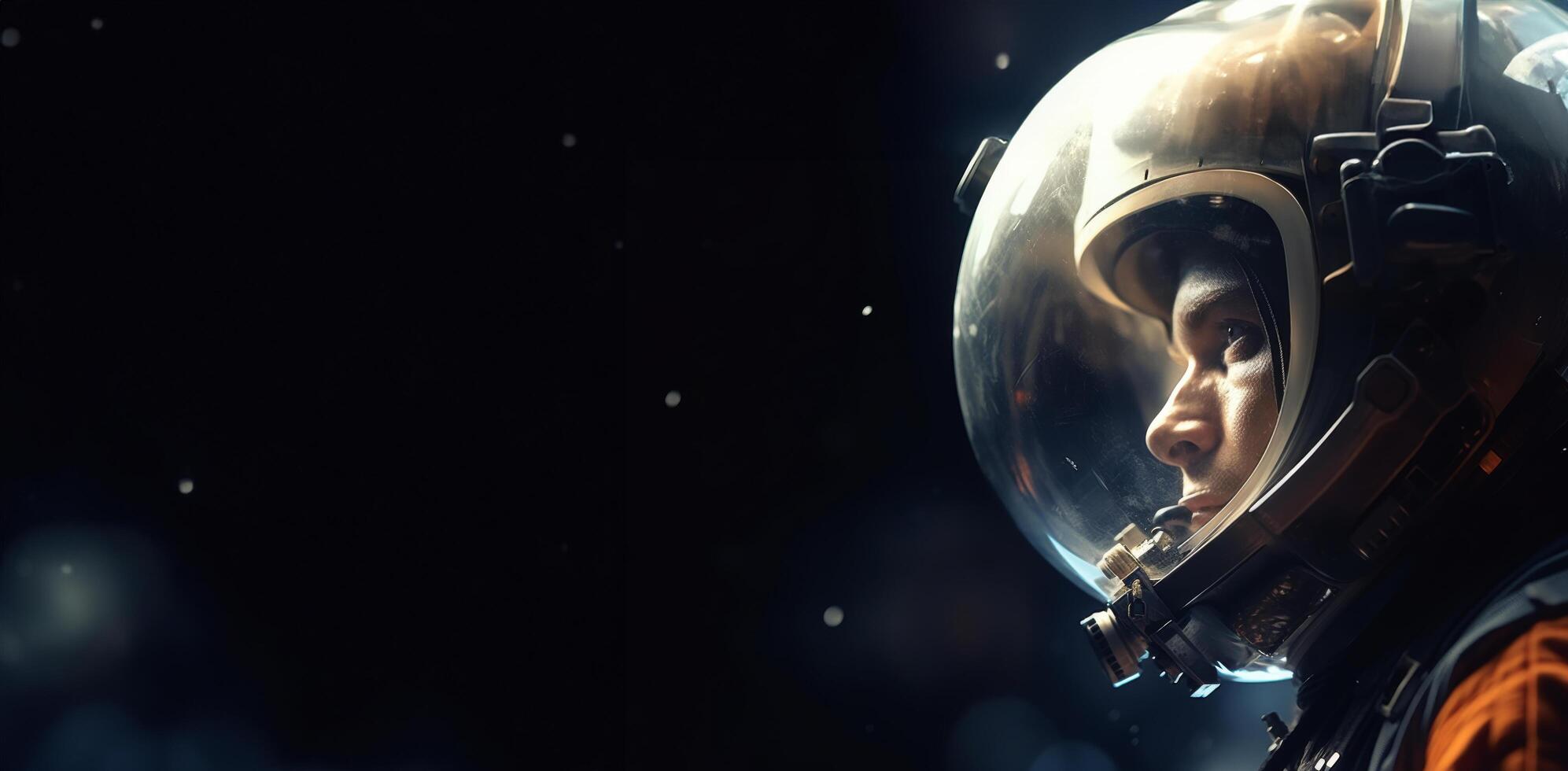 AI generated an astronaut in a space suit with a helmet photo