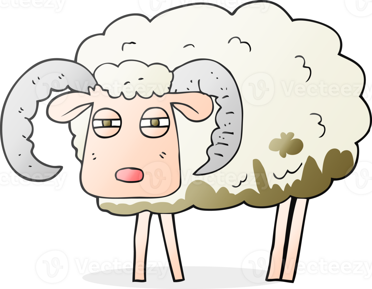 cartoon ram covered in mud png