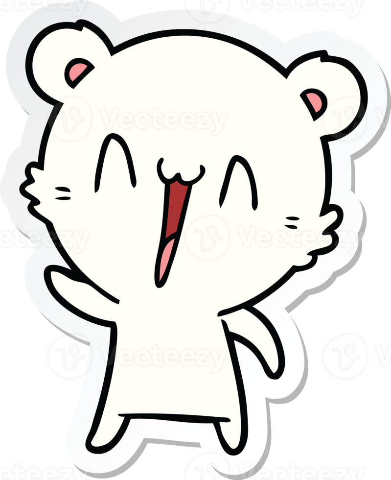 sticker of a happy polar bear cartoon png