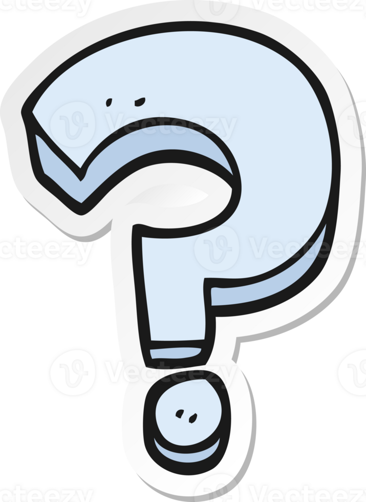 sticker of a cartoon question mark png