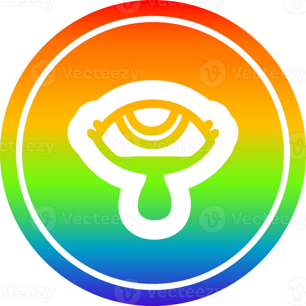 crying eye circular in rainbow spectrum png