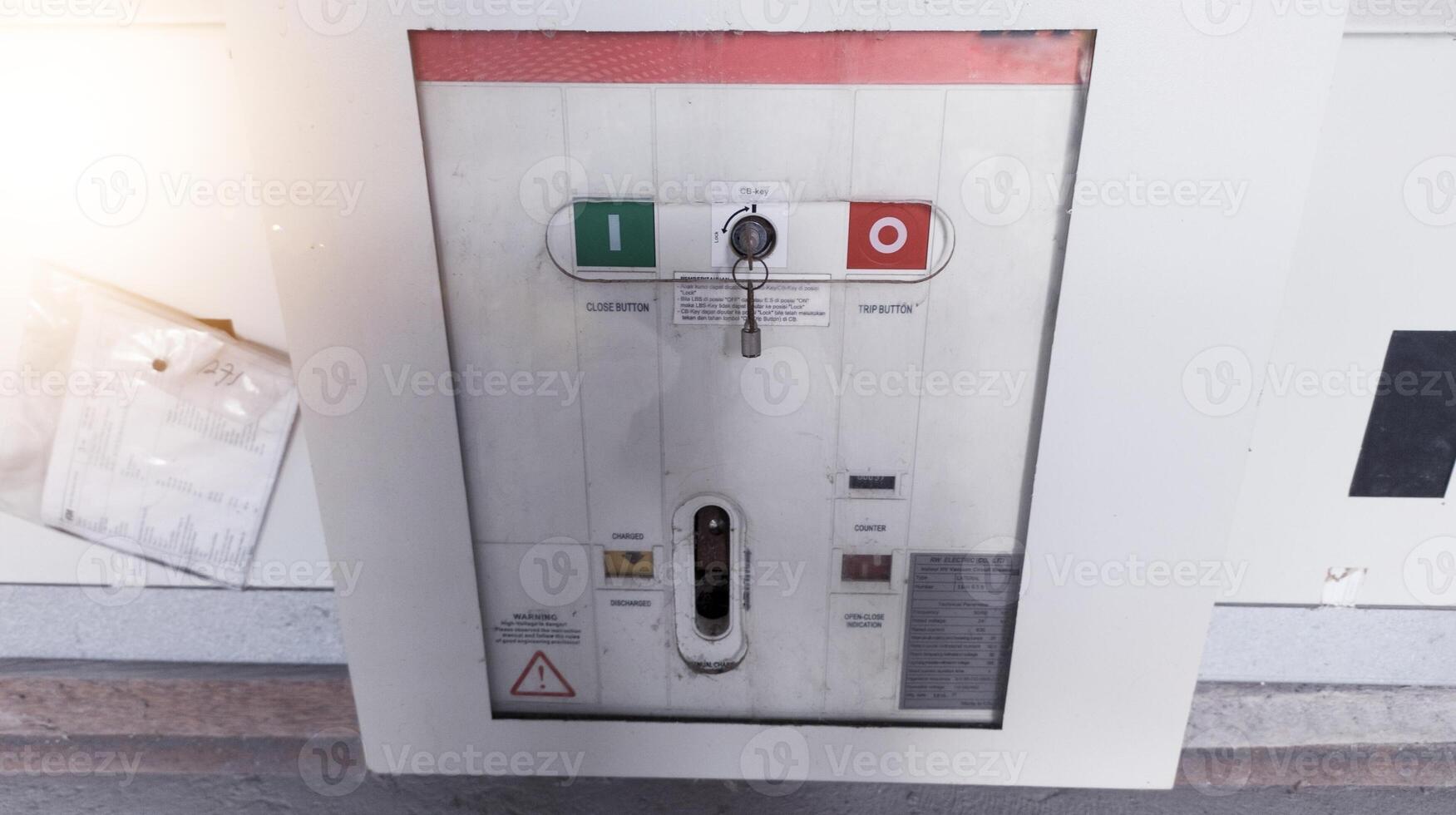 Switch push button cintrol for cubicle disconnection panel. photo