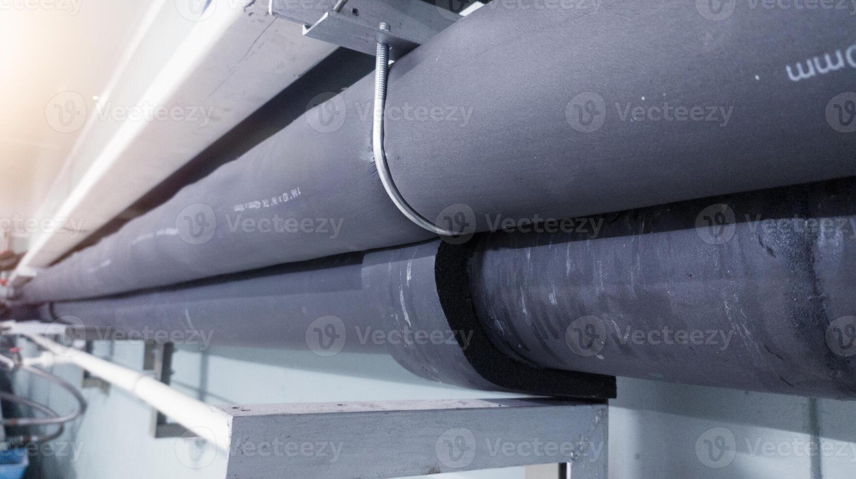 Installation of cold water pipes with support of iron plate and u bolt