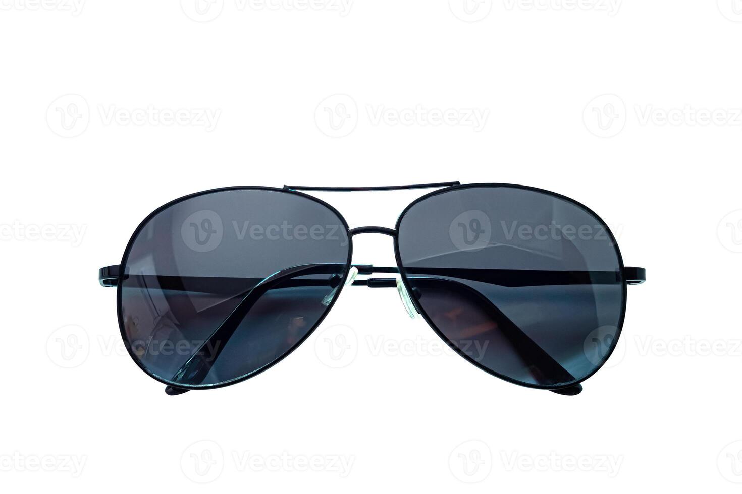 Top view single new uv protection sunglasses for simmer season isolated on white background with clipping path. photo