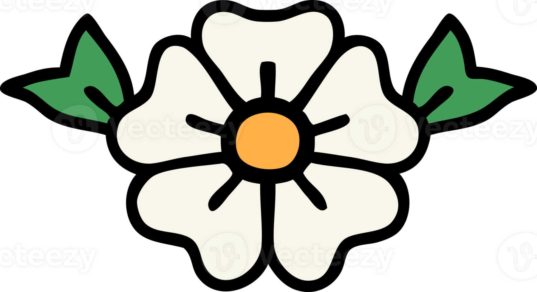 traditional tattoo of a flower png
