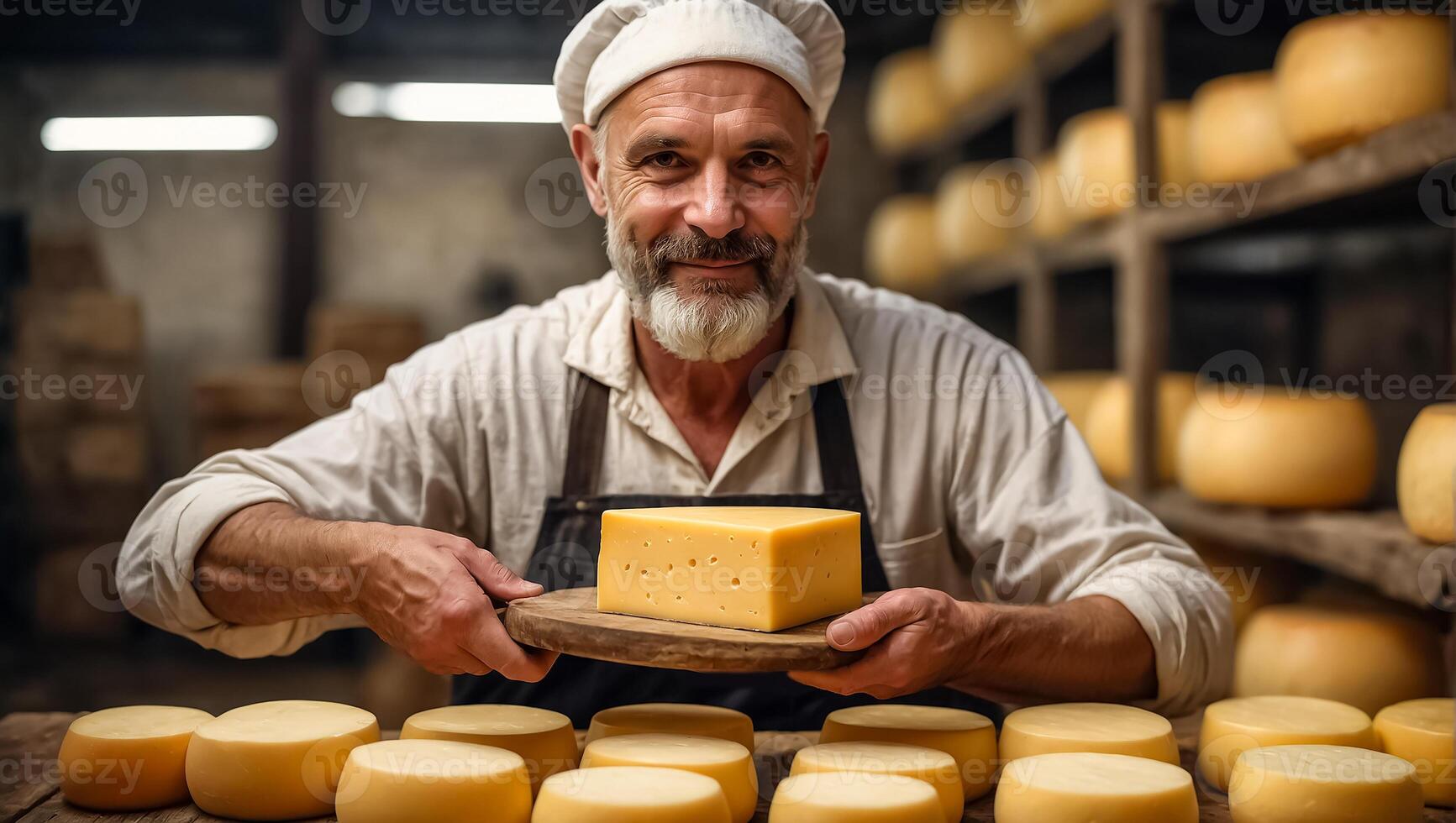 AI generated Man with cheese nutrition traditional photo