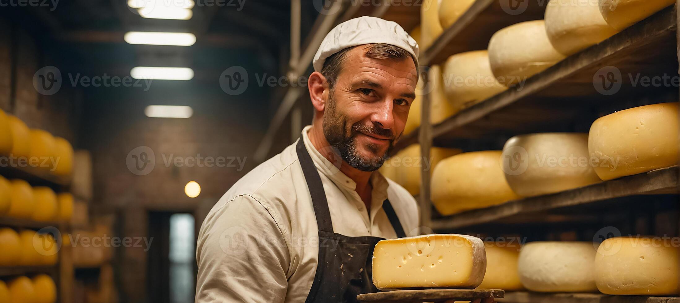 AI generated Man with cheese nutrition traditional photo