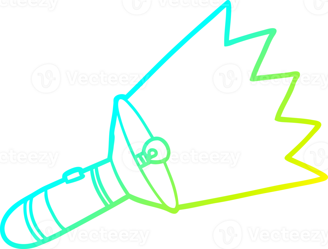 cold gradient line drawing old cartoon torch png