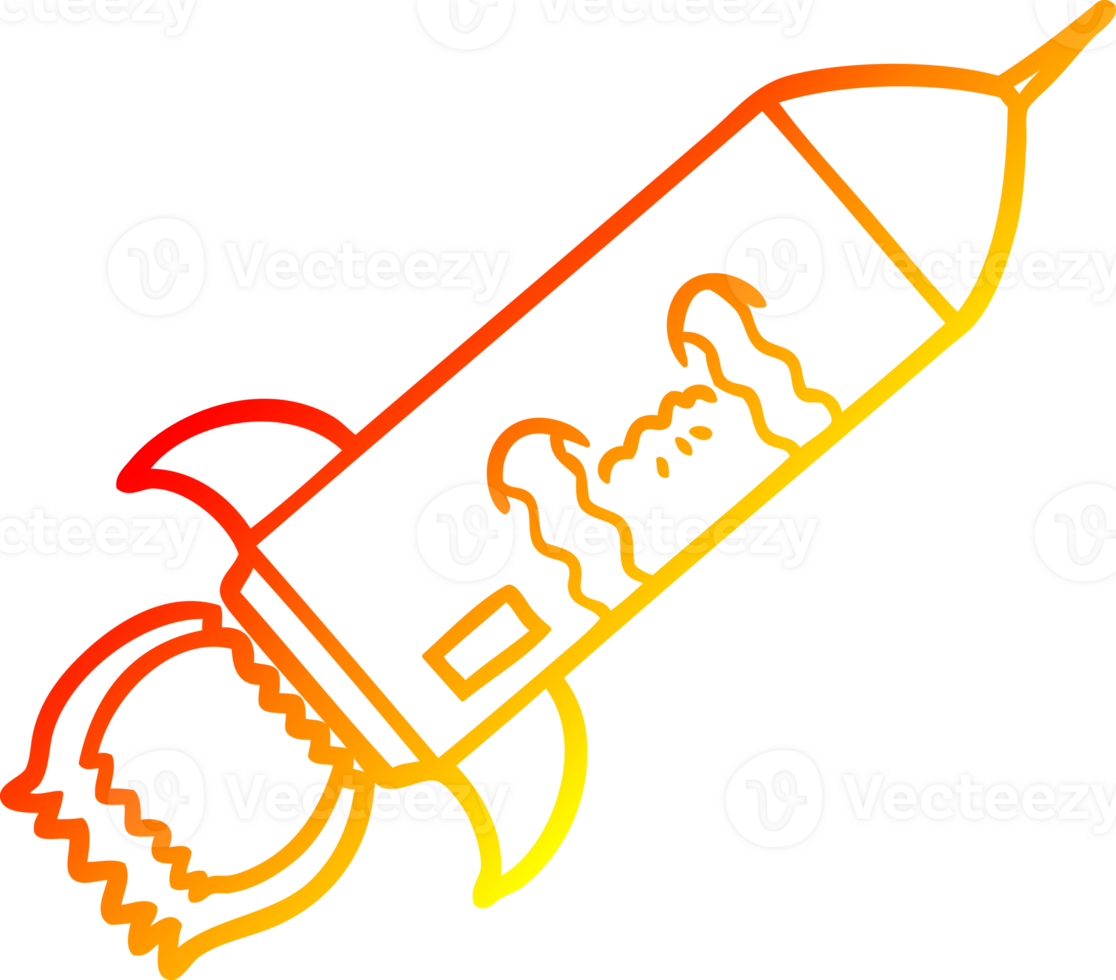 warm gradient line drawing cartoon crying rocket png