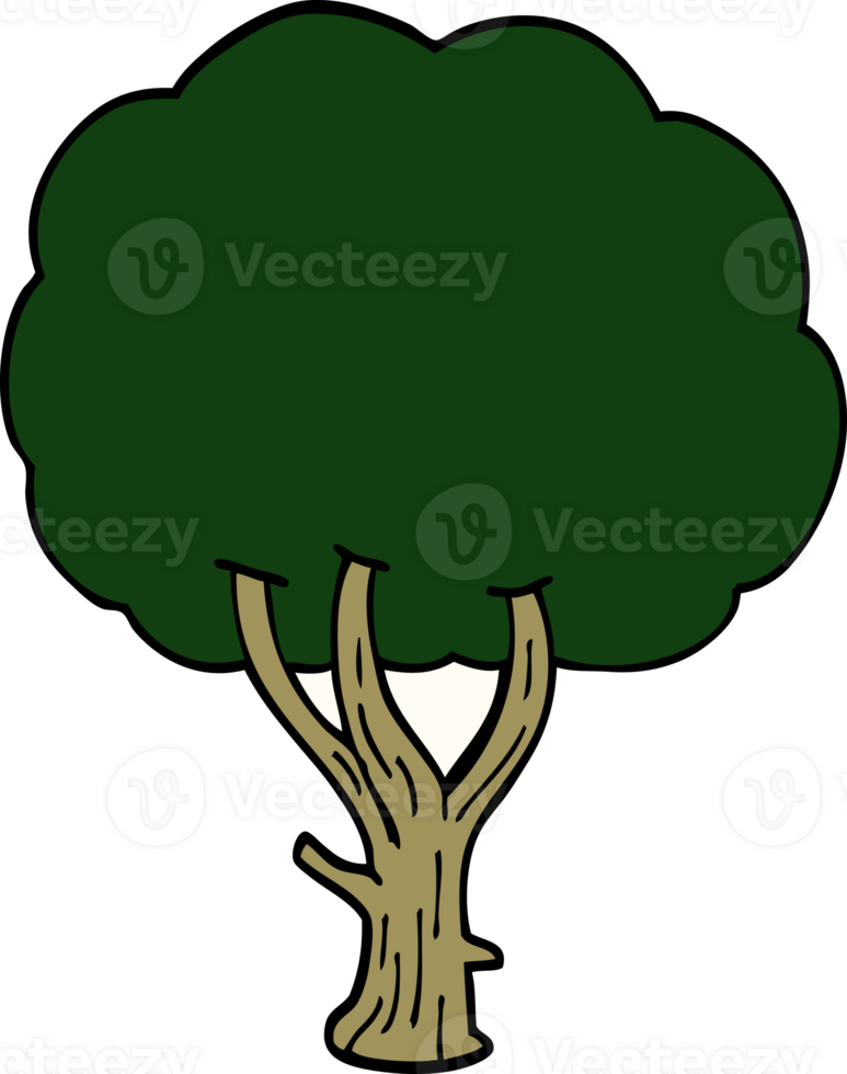 cartoon doodle blooming tree png