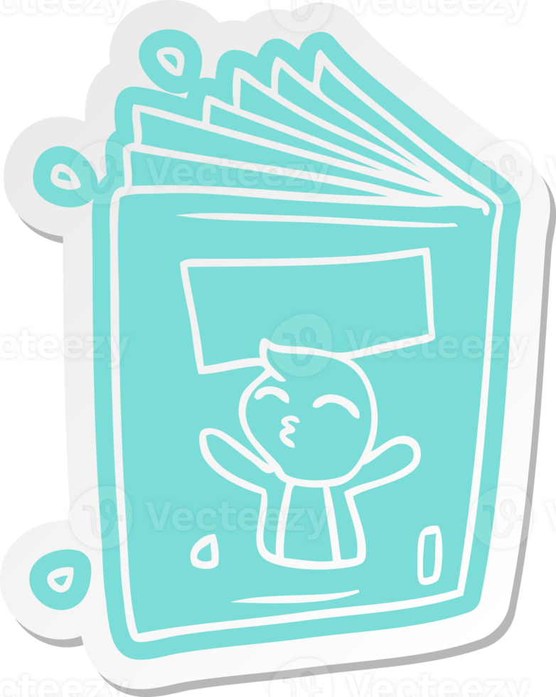 cartoon sticker of a magazine png