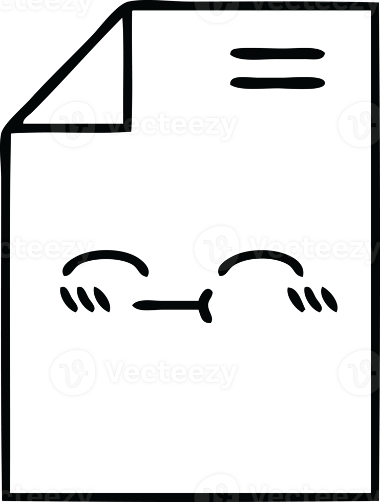 line drawing cartoon of a sheet of paper png