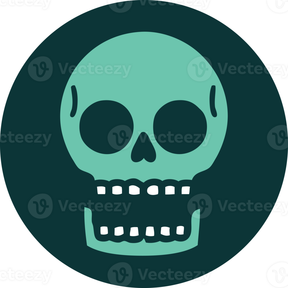 iconic tattoo style image of a skull png