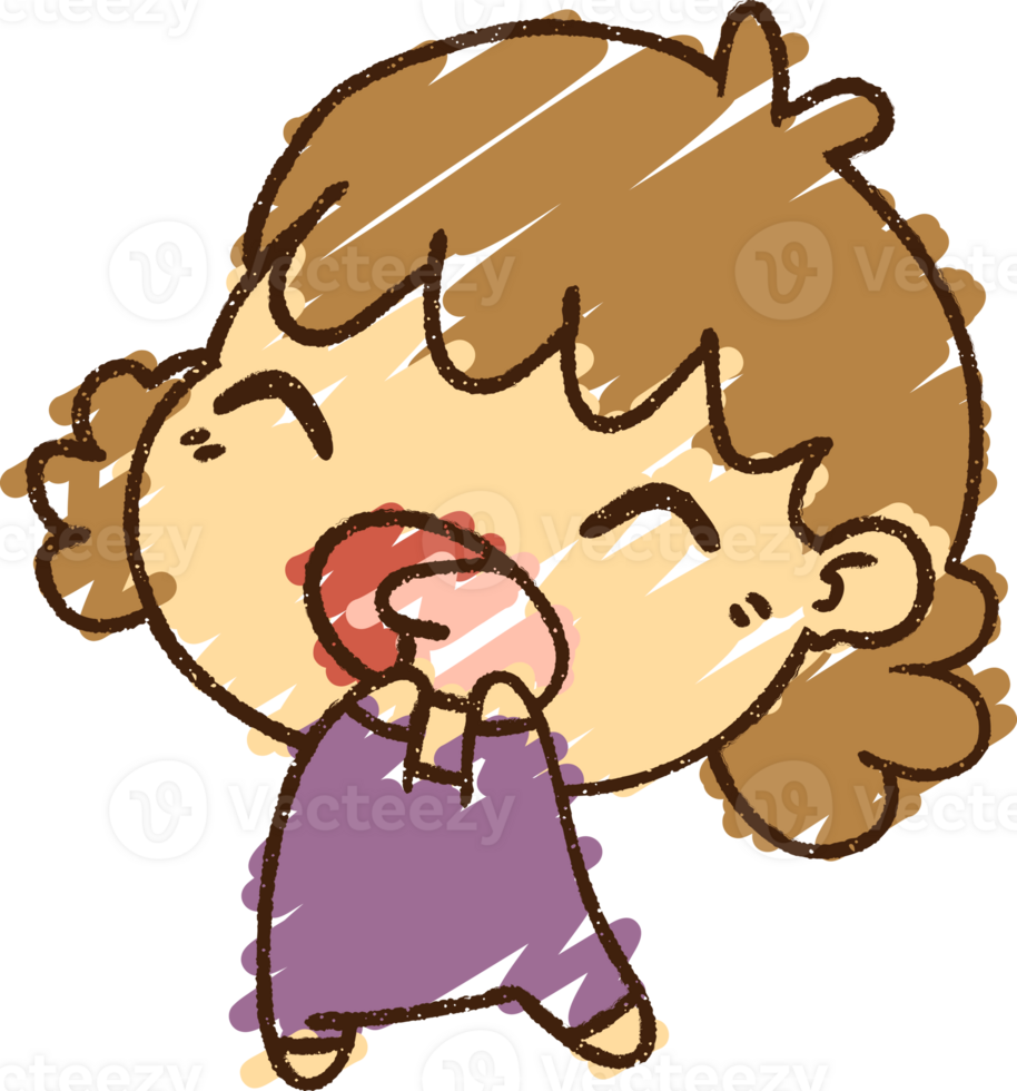 Yawning Girl Chalk Drawing png