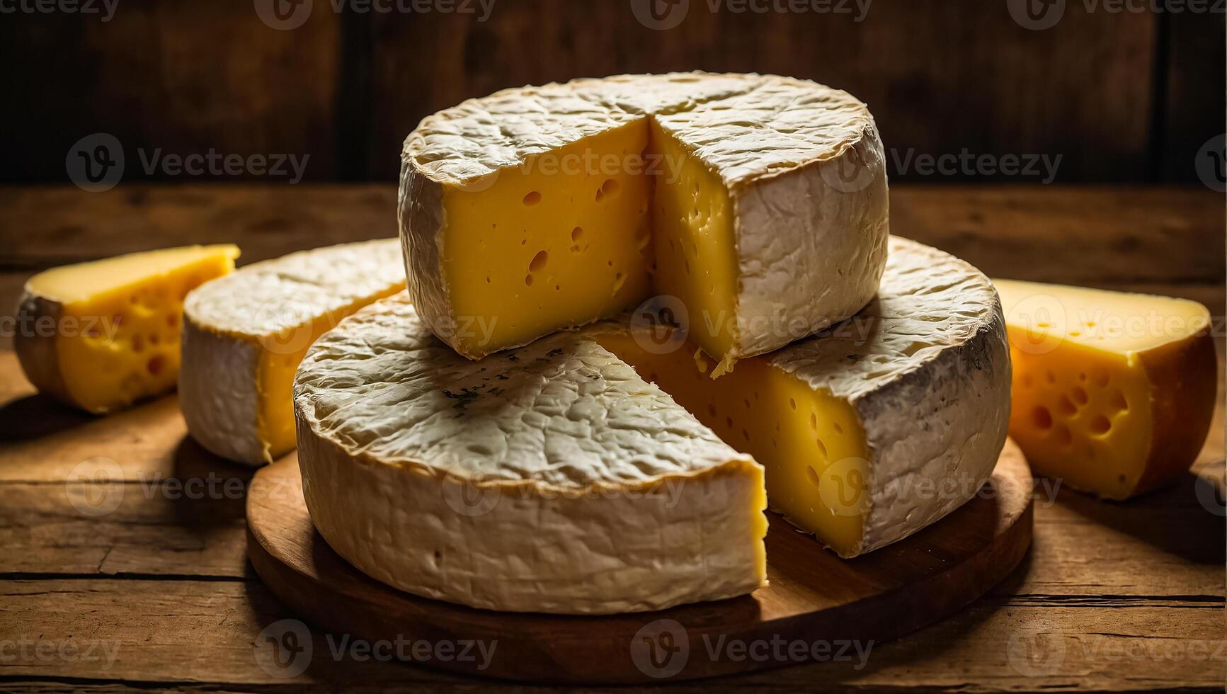 AI generated Beautiful appetizing cheese close-up photo