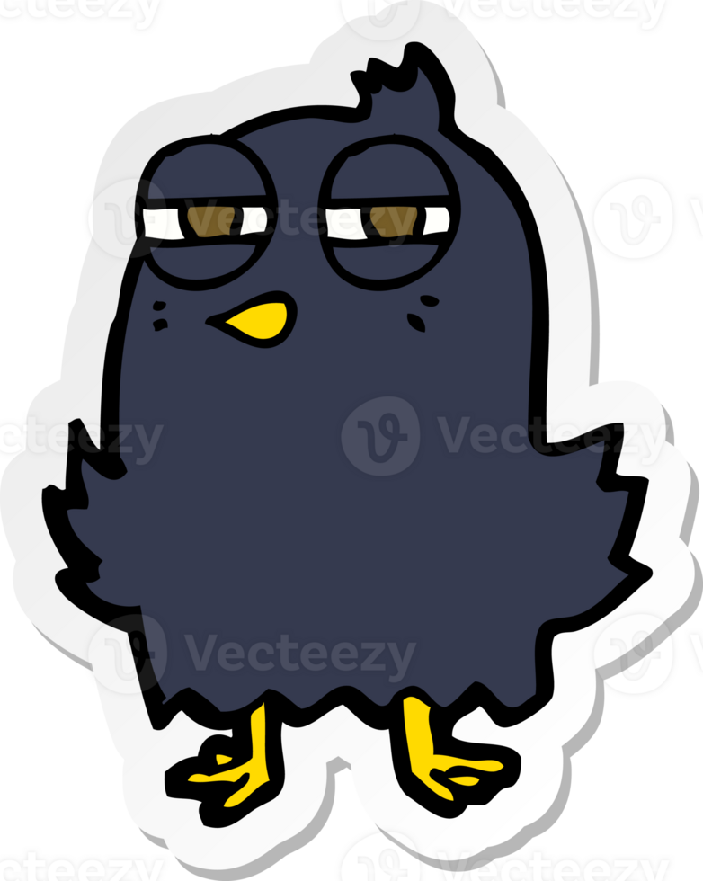 sticker of a funny cartoon bird png