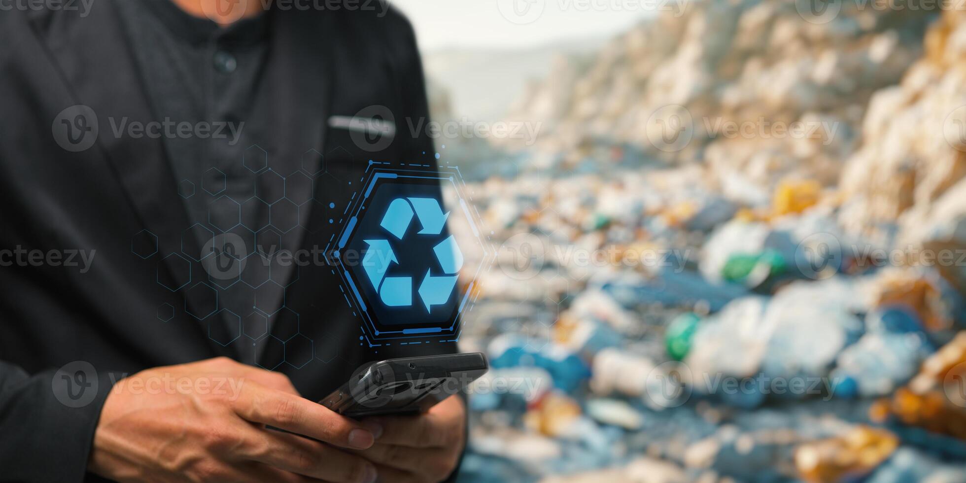 Recycle garbage, plastic bags, plastic bottles, plastic glasses, glass bottles, paper, scrap metal, love the earth, reduce pollution, reduce pollution. photo