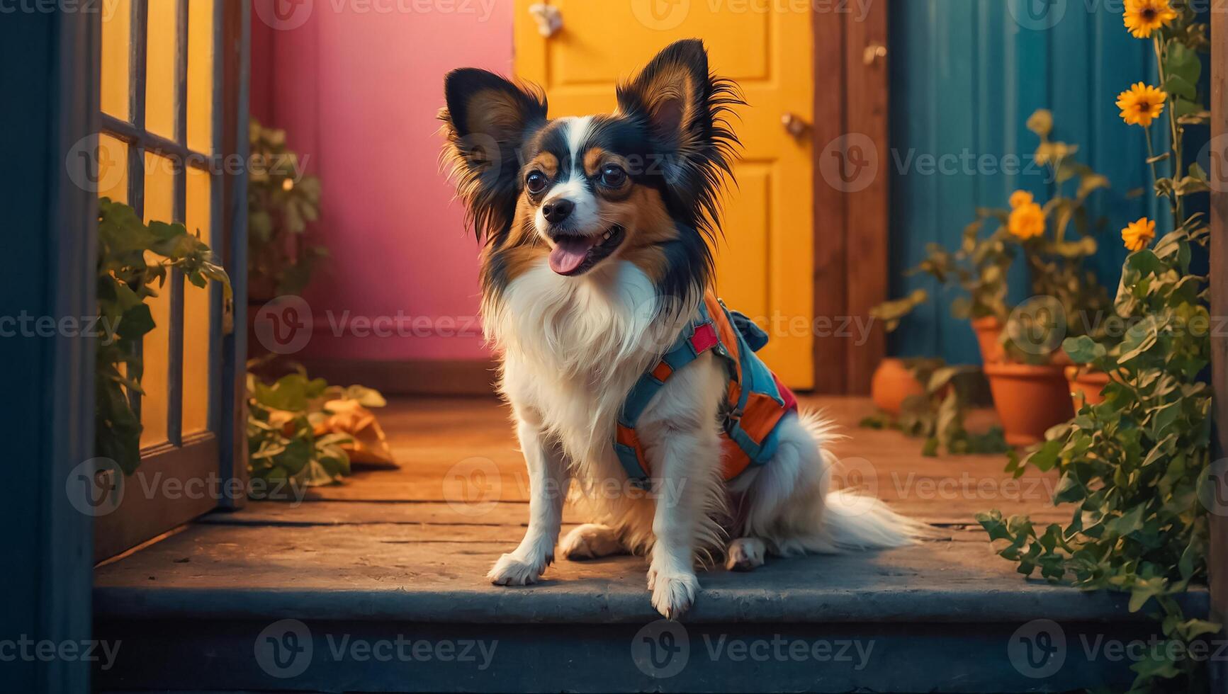 AI generated Cute dog house photo