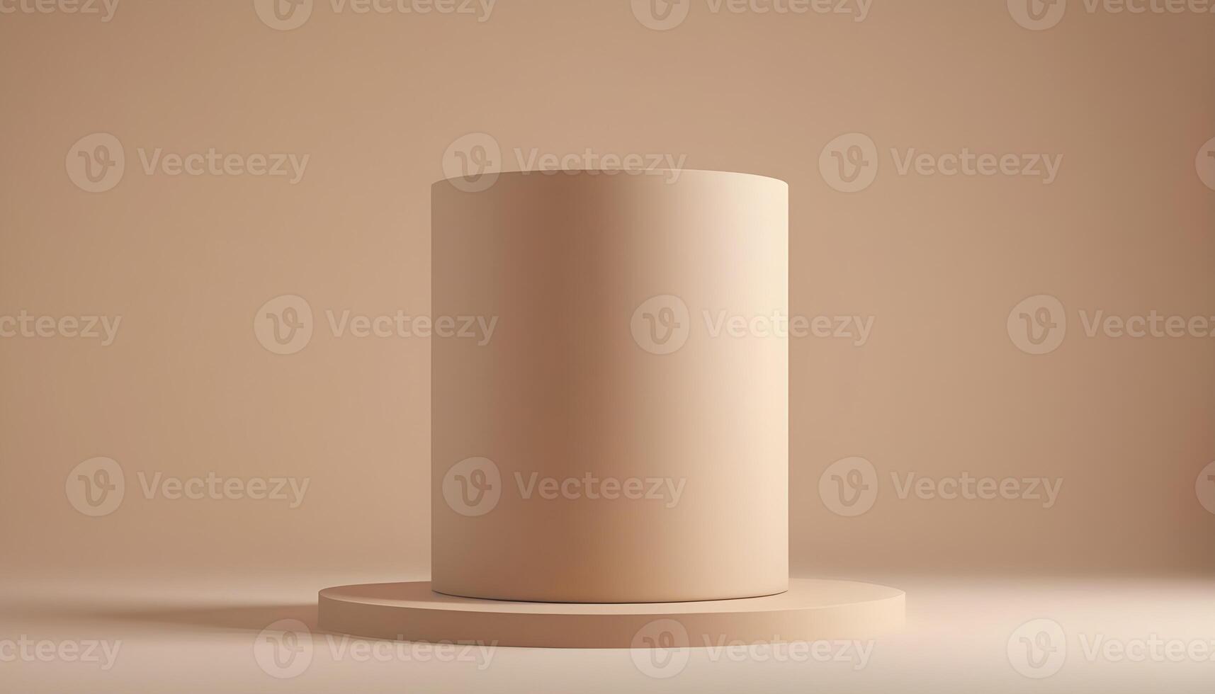 AI generated a tall cylinder on a beige background photo