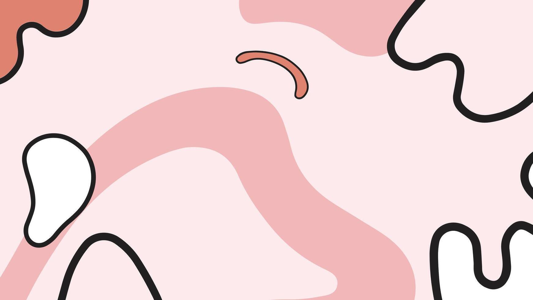 resumen mano dibujado antecedentes en rosado y beige colores. vector ilustración.