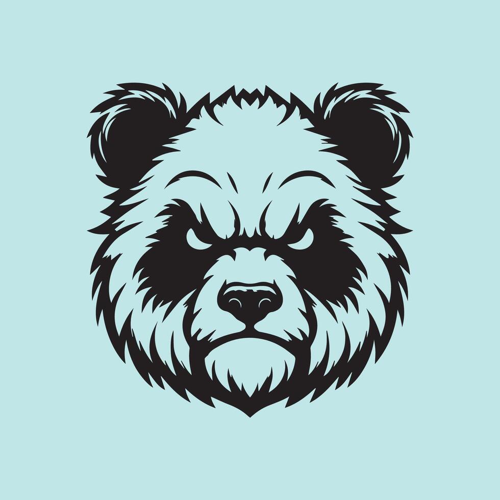 Panda bear head vector illustration for t-shirt print or poster