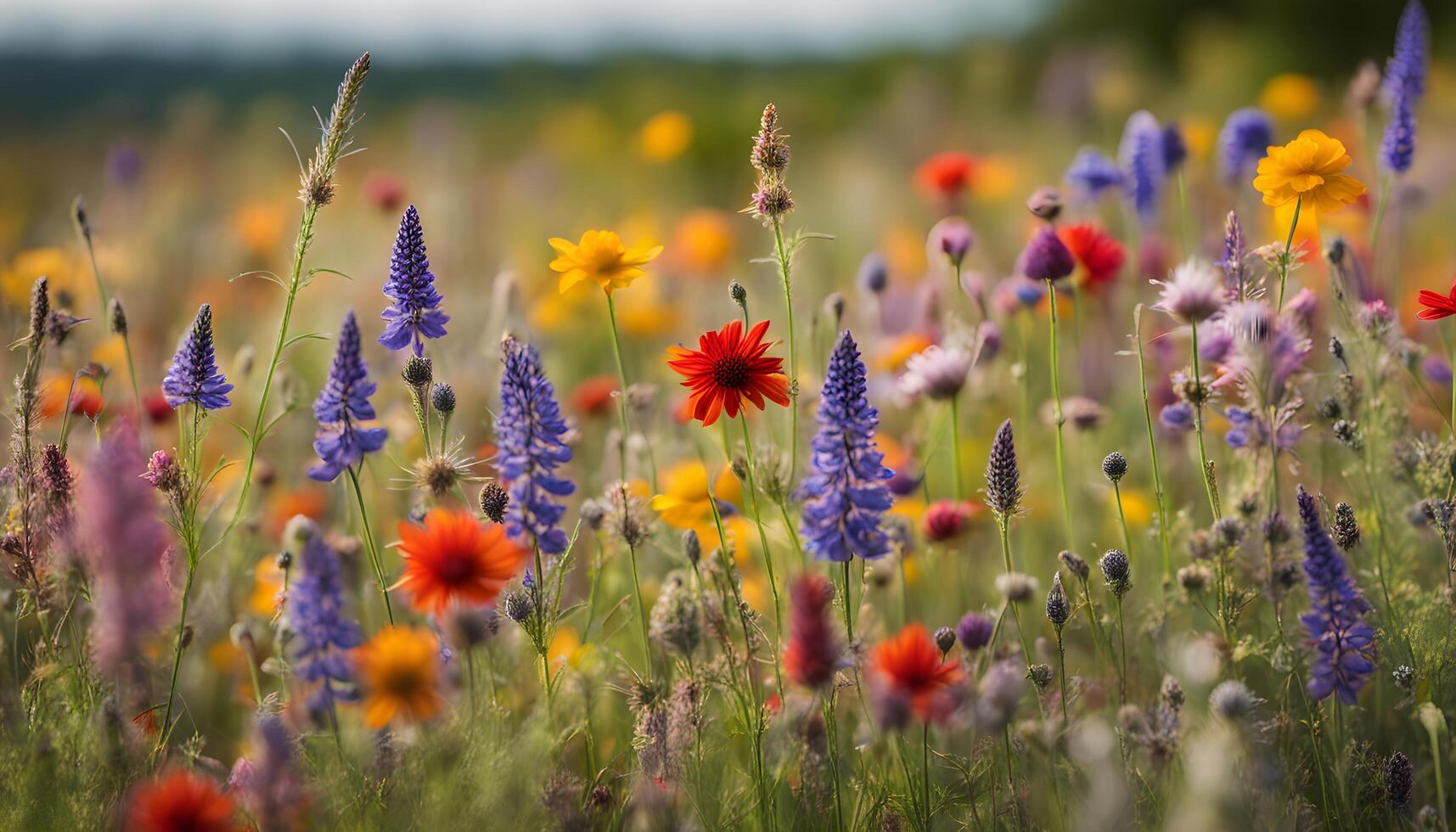 AI generated wildflowers in a field photo