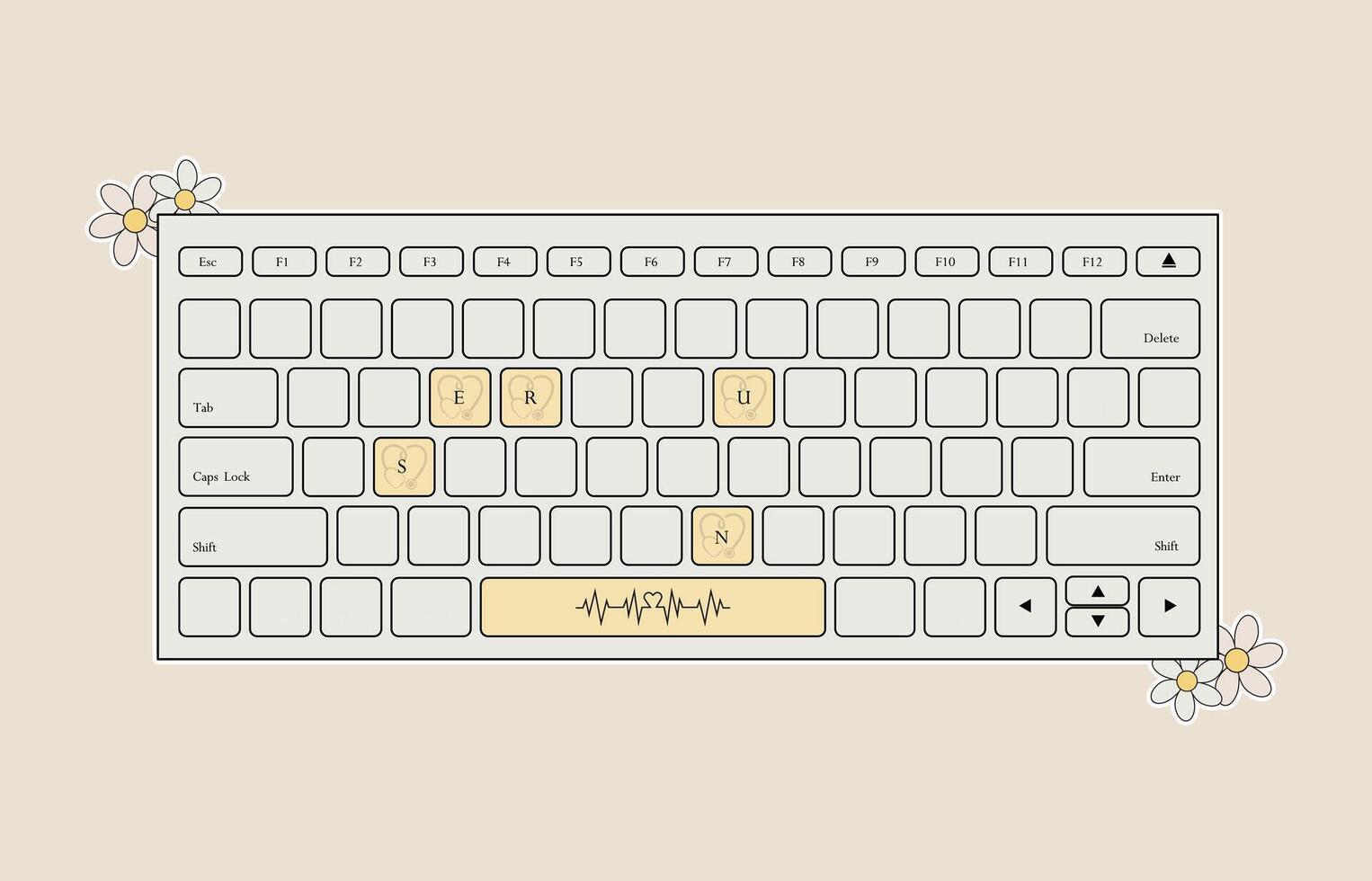 Funny Nurse Sticker, Nurse Keyboard Sticker vector