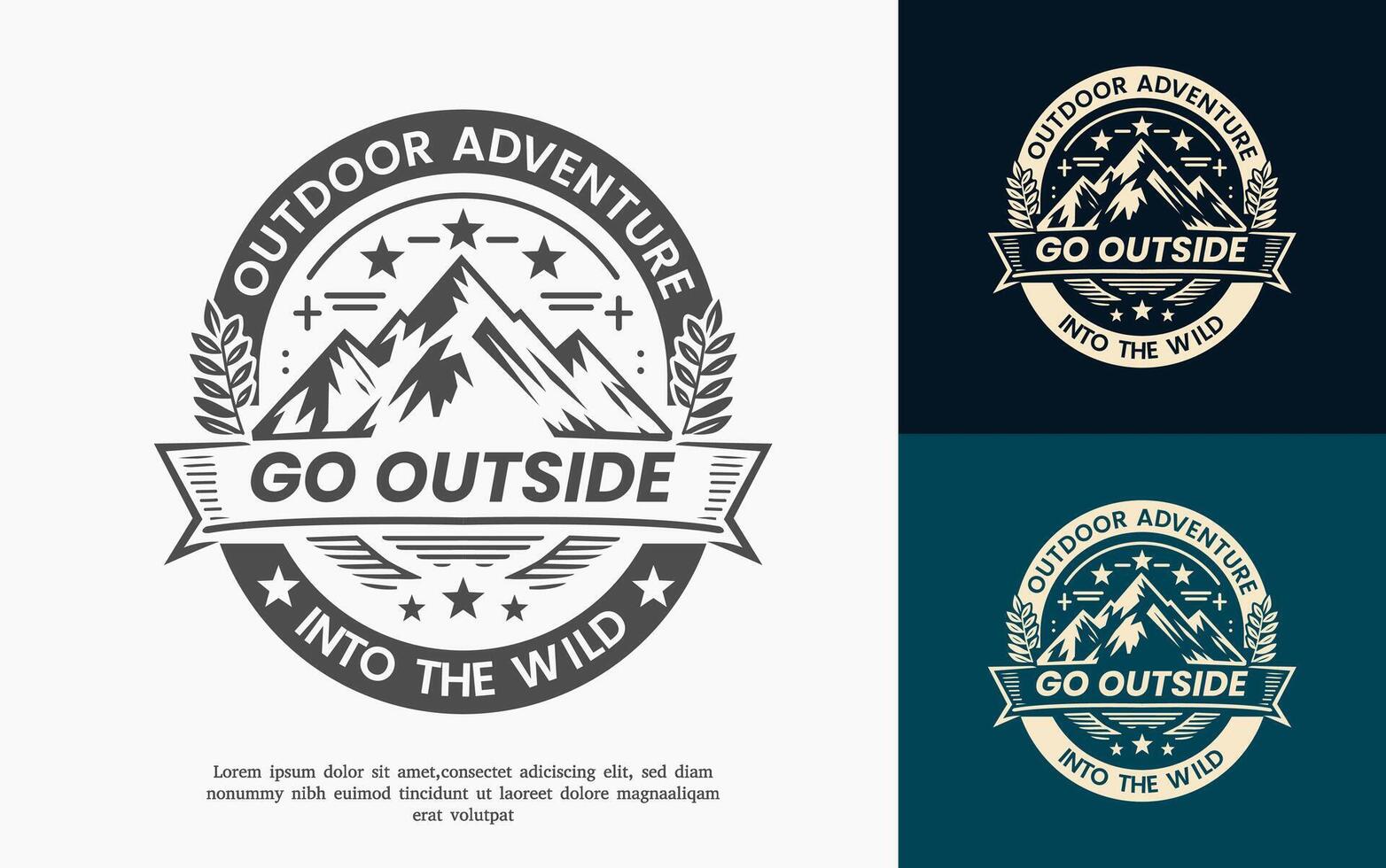 Mountain logo, for travel adventure company logo, vector illustration