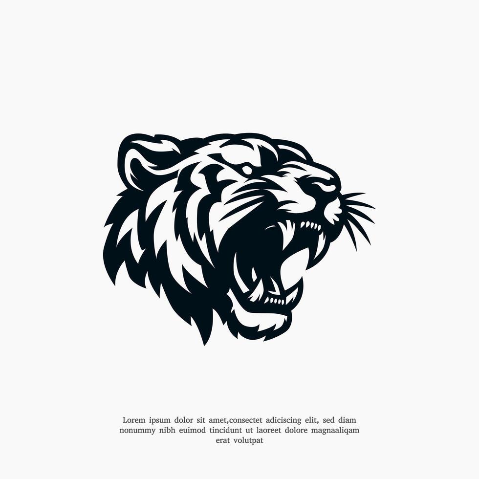 tiger head silhouette vector illustration