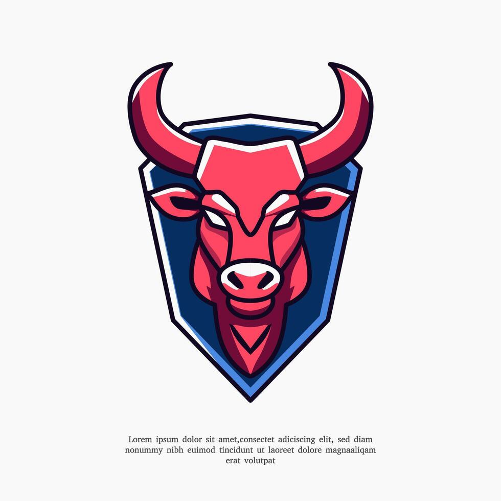 toro cabeza mascota deporte logo. personaje para deporte y juego de azar logo concepto. vector