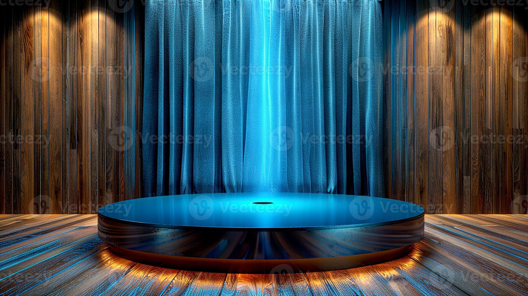 AI generated a circular shower with a blue light photo